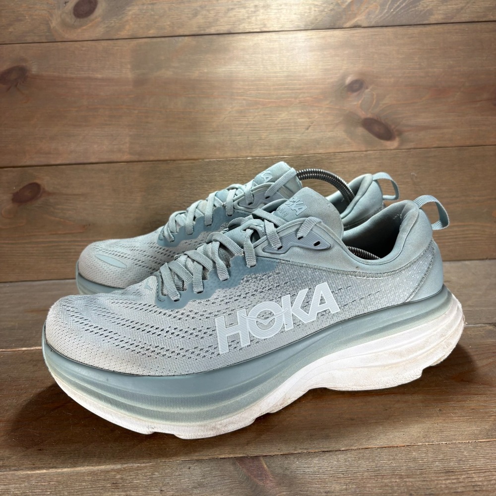 Hoka Bondi 8 Womens size 11 shoes green Mesh Cushioned Running sneakers